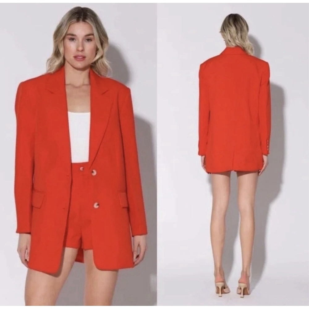 WALTER BAKER Kira Blazer Jacket SM Burnt Orange 2-Button Career  Workwear EUC